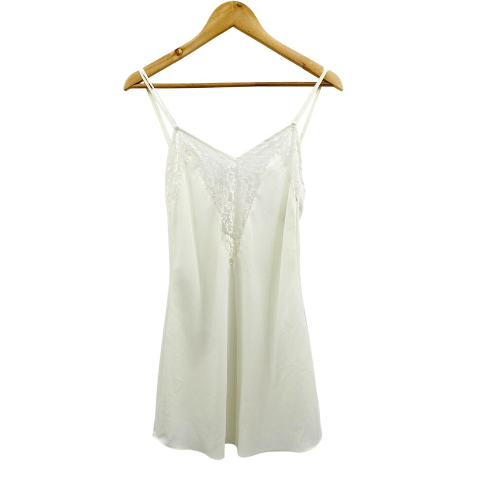 Gold label vintage victoria's secret white vintage lace slip dress